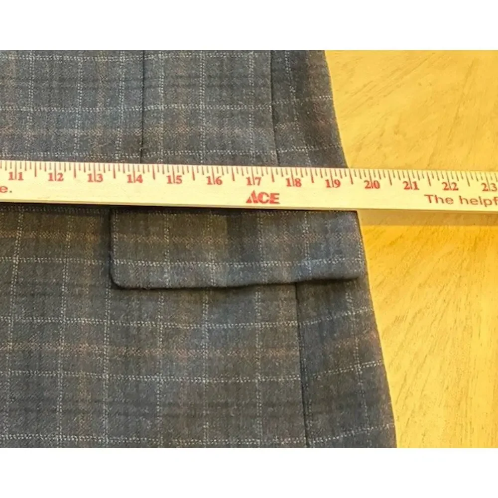 CANALI Gray Plaid Box Check 100% Wool Blazer Sport Coat Jacket US 38R S MINT